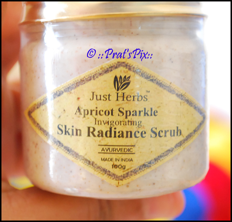 Just Herbs Apricot Sparkle Invigorating Skin Radiance Scrub, skin scrub